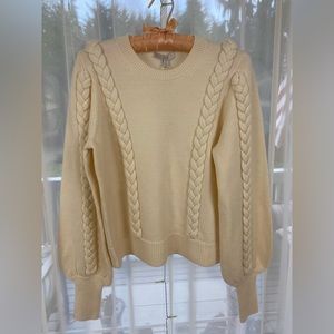 Joie Porcelain Braided Sweater